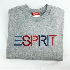 Vintage ESPRIT heather grey crew neck sweater M